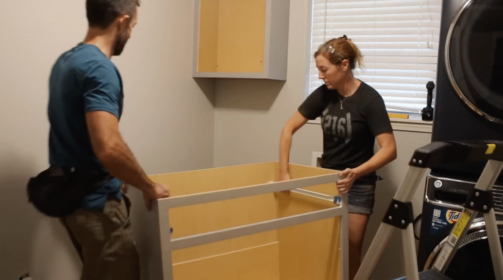 Stock cabinets with custom cabinet doors